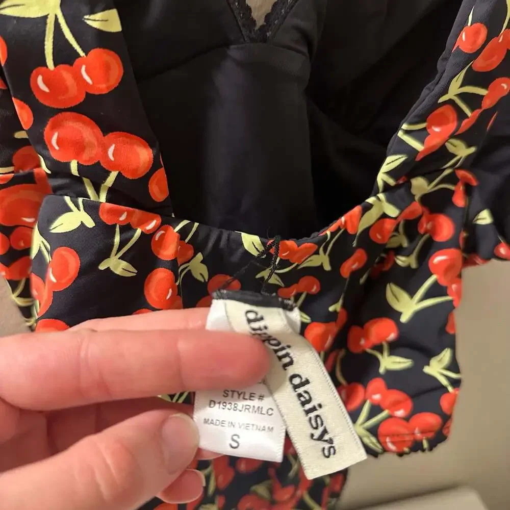Dippin' Daisy's NWT Hefner V Neck Ruffle Swim One Piece Cherise